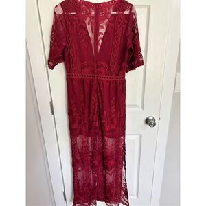 Maroon Lace Romper